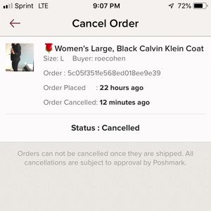Black women large Calvin Klein coat